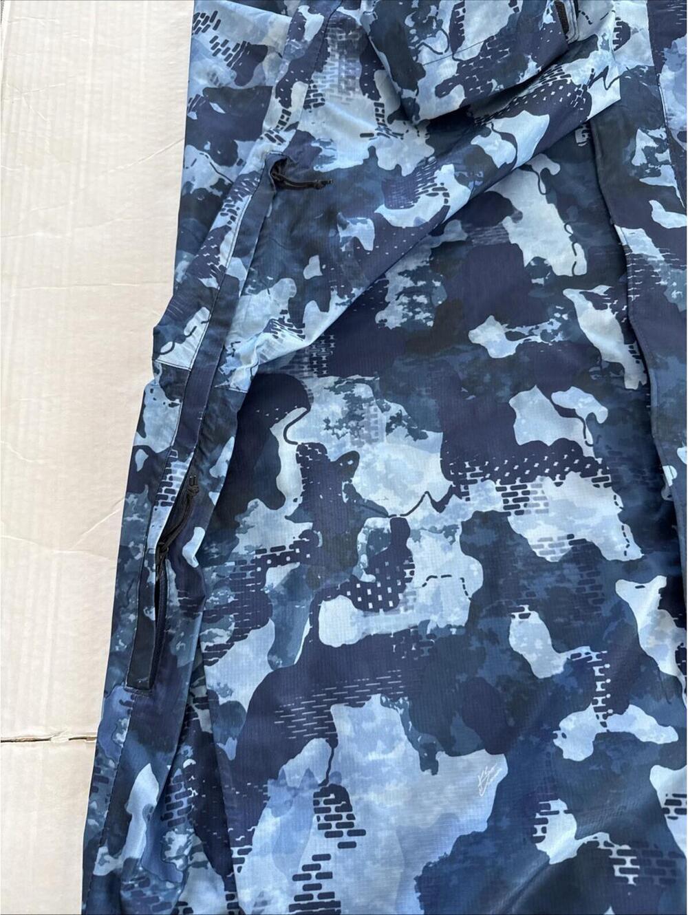 Huk Performance Fishing Mens Gunwale Camo Waterproof Rain Jacket SanSal Blue XXL - Picture 13 of 15